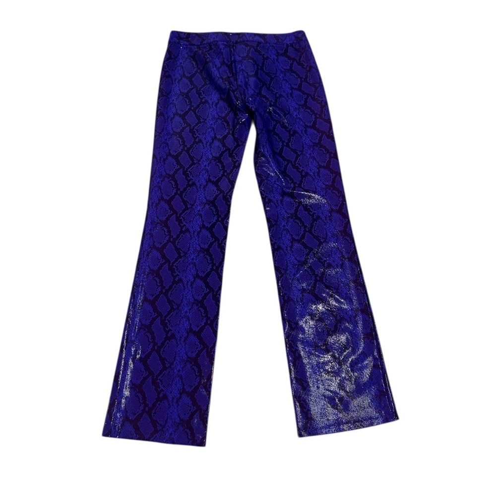 Nwot Betsey Johnson Purple Python Snake-Print stretchy pants size medium - Picture 2 of 6